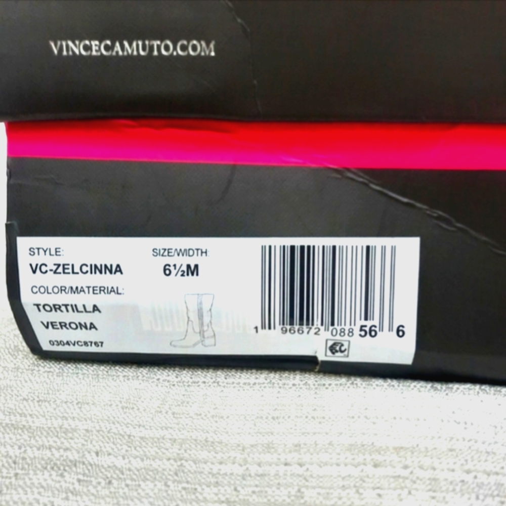 NWT VINCE CAMUTO MID-SHAFT SUEDE BOOTS ZELCINNA TORTILLA VERONA Size 6.5 - Picture 3 of 14